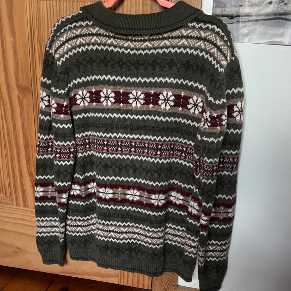 fair-isle Zip-Up knit Sweater - Picture 3 of 4